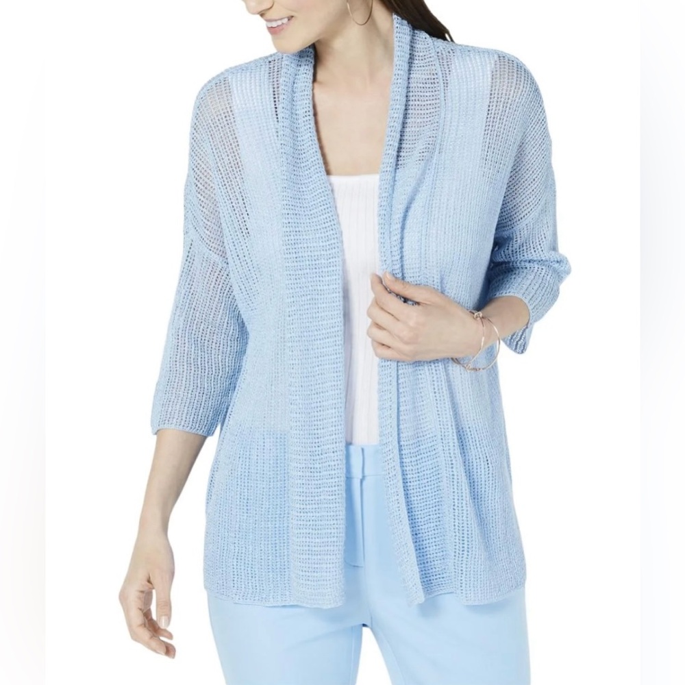 Alfani Women's Sky Blue Mesh Cardigan Size Medium NWOT  (#518)